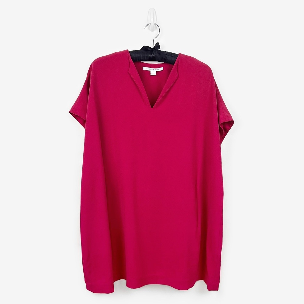 Diane Von Furstenberg Squaretan Mini Dress‎ Size M Pink Boxy Oversized Lagenlook